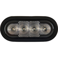 SL62AG - 6 Inch LED Oval Strobe Light With Amber/Green LEDs And Clear Lens