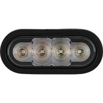 SL62AC - 6 Inch LED Oval Strobe Light With Amber/Clear LEDs And Clear Lens