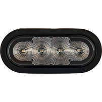SL62AB - 6 Inch LED Oval Strobe Light With Amber/Blue LEDs And Clear Lens