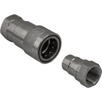 B40006SS - Hydraulic Coupler Set, Stainless Steel, 1in NPTF, 1in Body, 75 GPM