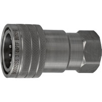 B400052SS - Hydraulic Coupler, Female, Stainless Steel, 3/4in NPTF, 3/4in Body, 40 GPM