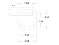 B38I - 1/2 Inch Forged D-Ring With 2-Hole Mounting Bracket