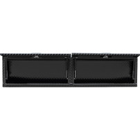 1721356 - 16x13x88 Inch Gloss Black Diamond Tread Aluminum Topsider Truck Box with Flip-Up Doors