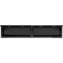 1721356 - 16x13x88 Inch Gloss Black Diamond Tread Aluminum Topsider Truck Box with Flip-Up Doors