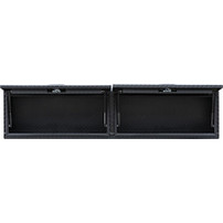 1722356 - 16x13x88 Inch Matte Black Diamond Tread Aluminum Topsider Truck Box with Flip-Up Doors