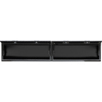 1721361 - 16x13x96 Inch Gloss Black Diamond Tread Aluminum Topsider Truck Box with Flip-Up Doors