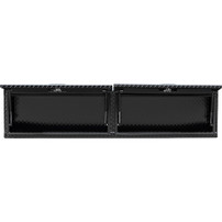 1721365 - 18x16x90 Inch Gloss Black Diamond Tread Aluminum Topsider Truck Box with Flip-Up Doors