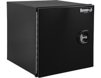 1705895 - 18x18x18 Inch Pro Series Black Smooth Aluminum Underbody Truck Box with Barn Door - Single Barn Door, Compression Latch