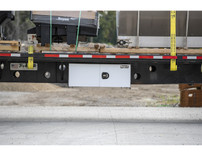 1706895 - 18x18x18 Inch Pro Series White Smooth Aluminum Underbody Truck Box - Single Barn Door, Compression Latch