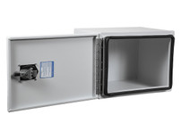 1706900 - 18x18x24 Inch Pro Series White Smooth Aluminum Underbody Truck Box - Single Barn Door, Compression Latch