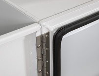 1706900 - 18x18x24 Inch Pro Series White Smooth Aluminum Underbody Truck Box - Single Barn Door, Compression Latch