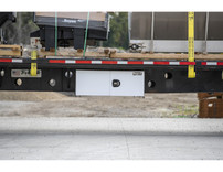 1706800 - 18x18x24 Inch White Smooth Aluminum Underbody Truck Tool Box - Single Barn Door, Compression Latch