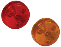 5622514 - 2.5 Inch Red Round Clearance/Marker Light Kit with 4 LEDs (PL-10 Connection, Includes Grommet and Plug)