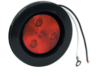 5622514 - 2.5 Inch Red Round Clearance/Marker Light Kit with 4 LEDs (PL-10 Connection, Includes Grommet and Plug)