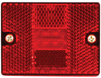 5622716 - 2.875 Inch Red Rectangular Marker/Clearance Light With Reflex With 6 LED
