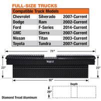 1720413 - 23x20x71 Inch Black Diamond Tread Aluminum Gull Wing Truck Box