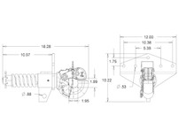 BP225 - 25 Ton Swivel Type Pintle Hitch with T-bracket - Compares To Wallace # 2046103