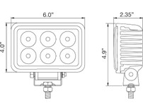 1493118 - 4 Inch by 6 Inch Rectangular LED Clear Flood Light with White Housing