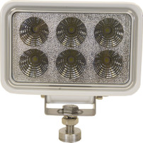 1493218 - 4 Inch by 6 Inch Rectangular LED Clear Spot Light With White Housing