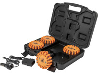 8891017 - 4 Inch Round Rechargeable Strobe/Flare Kit with 4 Flares And Charging Case