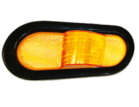 5626209 - 6 Inch Amber Oval Mid-Turn Signal-Side Marker Light Kit with 9 LEDs (PL-3 Connection, Includes Grommet and Plug)