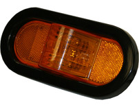 5626209 - 6 Inch Amber Oval Mid-Turn Signal-Side Marker Light Kit with 9 LEDs (PL-3 Connection, Includes Grommet and Plug)
