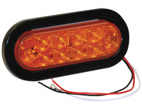 5626210 - 6 Inch Amber Oval Turn Signal Light Kit with 10 LEDs (PL-3 Connection, Includes Grommet and Plug)