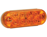 5626210 - 6 Inch Amber Oval Turn Signal Light Kit with 10 LEDs (PL-3 Connection, Includes Grommet and Plug)