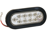 5626310 - 6 Inch Clear Oval Backup Light Kit with 10 LEDs (PL-2 Connection, Includes Grommet and Plug)