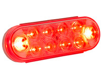 5626553 - 6 Inch Oval Stop/Turn/Tail Light With 10 Red LEDs, Clear Lens
