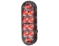 5626553 - 6 Inch Oval Stop/Turn/Tail Light With 10 Red LEDs, Clear Lens