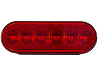 5626156 - 6 Inch Red Oval Stop/Turn/Tail Light With 6 LEDs - Light Only