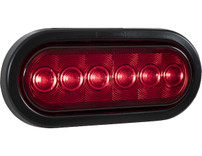 5626157 - 6 Inch Red Oval Stop/Turn/Tail Light With 6 LEDs Kit - Includes Grommet and Plug