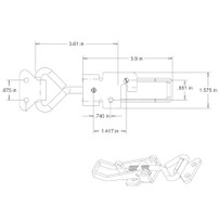 3049352 - 6" Heavy Duty Stainless Steel Adjustable-Grip Draw Latch