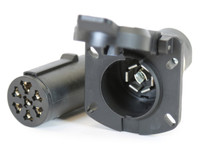 TC1077P - 7-Way Round to 7-Way Flat Trailer Connector Adapter - Prewired 3 Inch Connection