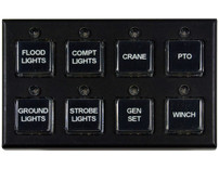 6391308 - 8 Function Switch Panel (Five On/Off, Three Momentary or On/Off)