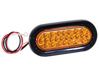 SL66AO - Amber 6 Inch Oval Recessed LED Strobe Light with Quad Flash (Amber LEDs, Amber Lens)