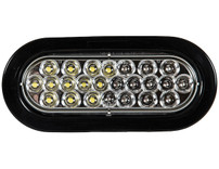 SL66AC - Amber/Clear 6 Inch Oval Recessed LED Strobe Light with Quad Flash