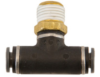 NBT0M25P125S - Brass/Poly DOT Push-In Swivel Male Branch Tee 1/4 Inch Tube OD x 1/8 Pipe Thread