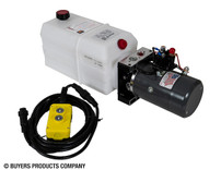 PU319LRA - Buyers 3-Way DC Power Unit-Electric Controls Horizontal 1.5 Gallon Poly Reservoir