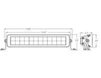 1492261 - Edgeless Ultra Bright Combination Spot-Flood LED Light Bar - Dual Row, 14 Inch Width