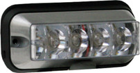 8891105 - Raised 5 Inch Amber/Clear LED Strobe Light with 19 Flash Patterns