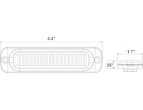 8892107 - Red/Clear Dual Color Thin 4.5 Inch Wide LED Strobe Light