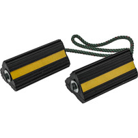 WC24483 - Rubber Wheel Chock Set 4x4x8 Inch with 3 Foot Rope