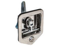 L8855 - Stainless Single Point T-Handle Latch with Blind Studs/Gasket/Cylinder with Keys