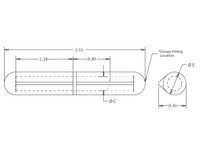 FBP080 - Steel Weld-On Bullet Hinge with Brass Pin and Brass Bushing - 0.61 x 3.15 Inch