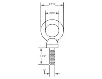 B56725 - Threaded Eye Bolt 1/2-13 Thread x 1-1/2 Inch Long