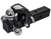 1802280 - Tri-Ball Hitch with Pintle Hook and Chrome Towing Balls - 2-1/2 Inch Receiver