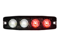 8892247 - Ultra Thin 4.5 Inch Clear/Red LED Strobe Light