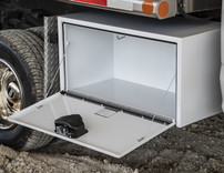 1702205 - 18x18x36 Inch White Steel Underbody Truck Box with Paddle Latch